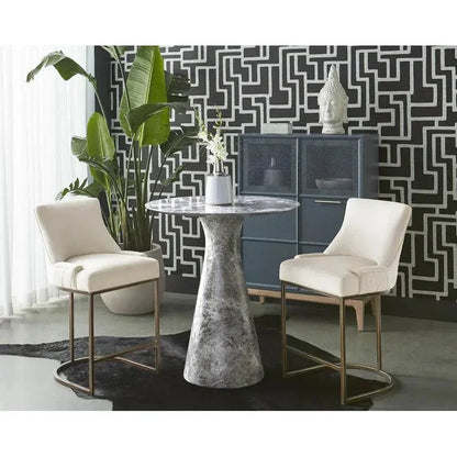 Shelburne Grey Marble Look Outdoor Counter Table-Outdoor Counter Tables-SUNPAN-LOOMLAN