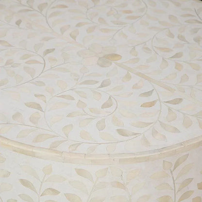 Shell Marvelous White Round End Table - LOOMLAN - Side Tables