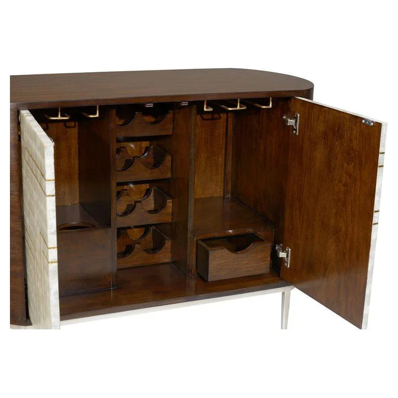 Shelldon Modern Design Wood Bar Cabinet-Home Bar Cabinets-Wildwood-LOOMLAN
