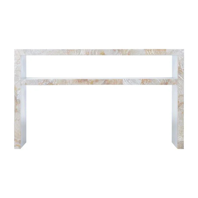 Shellebrations Wooden White Console Table - LOOMLAN - Wildwood - Console Tables