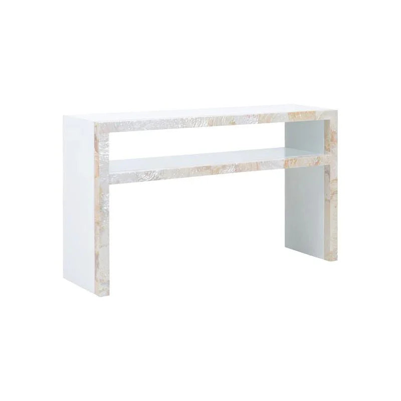 Shellebrations Wooden White Console Table - LOOMLAN - Wildwood - Console Tables