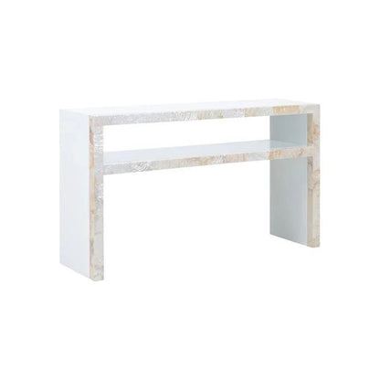 Shellebrations Wooden White Console Table - LOOMLAN - Wildwood - Console Tables