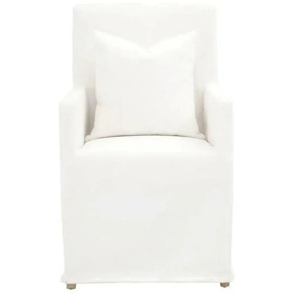 Shelter Slipcover Arm Chair LiveSmart White Birch Wood - LOOMLAN - Essentials For Living - Dining Chairs