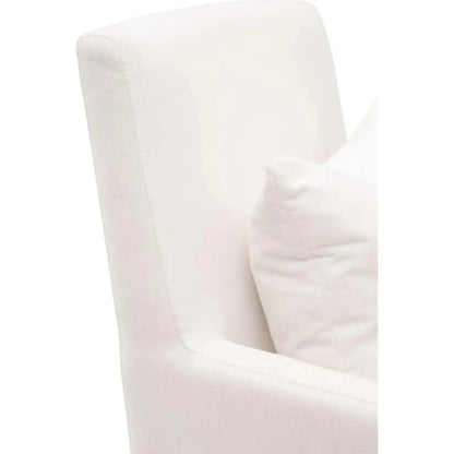 Shelter White Slipcover Arm Chair Casters - LOOMLAN - Essentials For Living - Dining Chairs