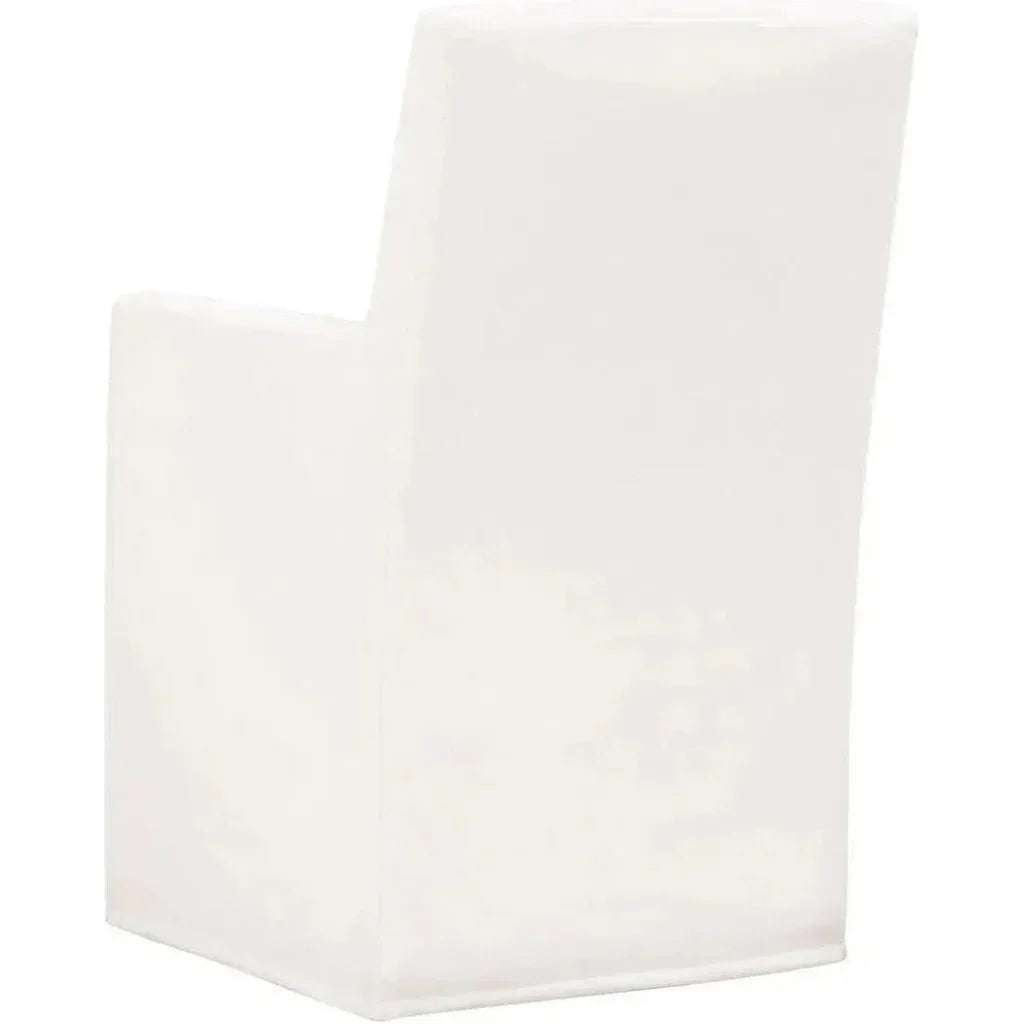 Shelter White Slipcover Arm Chair Casters - LOOMLAN - Essentials For Living - Dining Chairs