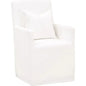 Shelter White Slipcover Arm Chair Casters - LOOMLAN - Essentials For Living - Dining Chairs