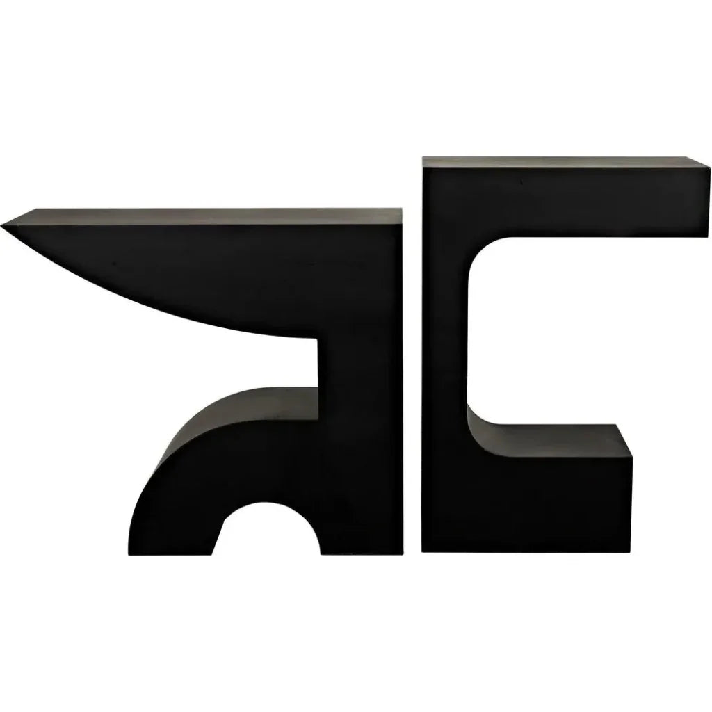 Shiba Black Steel Rectangle Console Table - LOOMLAN - Noir - Console Tables