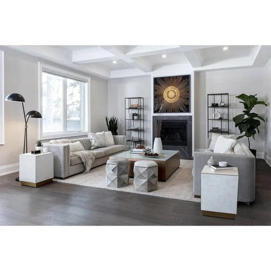 Shiloh Coffee Table White Glass Top - LOOMLAN - SUNPAN - Coffee Tables