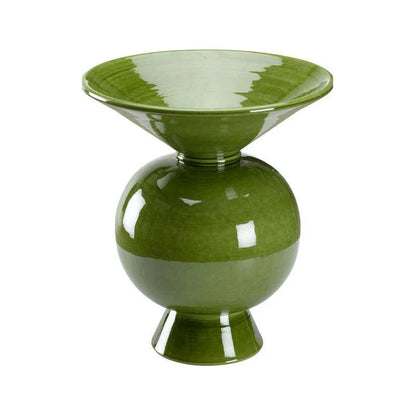Shiro Verde Hand Crafted Green Vase - LOOMLAN - Wildwood - Vases & Jars