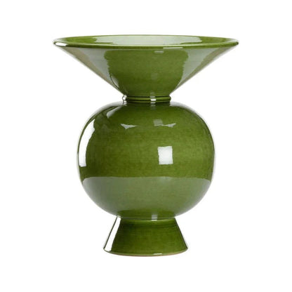 Shiro Verde Hand Crafted Green Vase - LOOMLAN - Wildwood - Vases & Jars