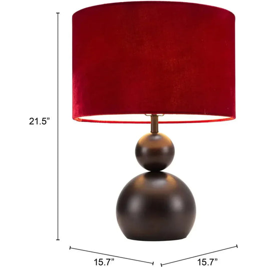 Shobu Table Lamp Red-Floor Lamps-Zuo Modern-LOOMLAN
