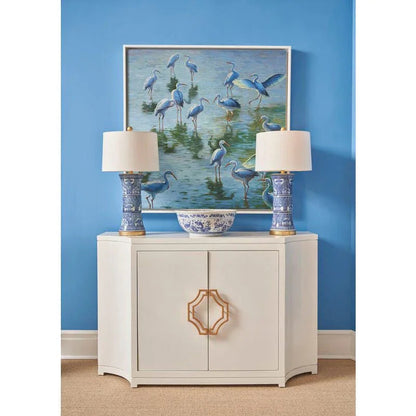 Shorebirds Hand Painted Blue Artwork-Framed Wall Art-Chelsea House-LOOMLAN