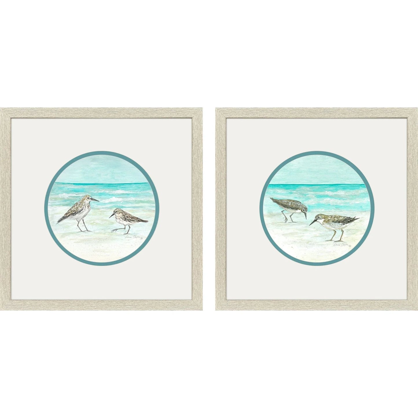 Shoreline Duo Blue Framed Wall Art 2PC