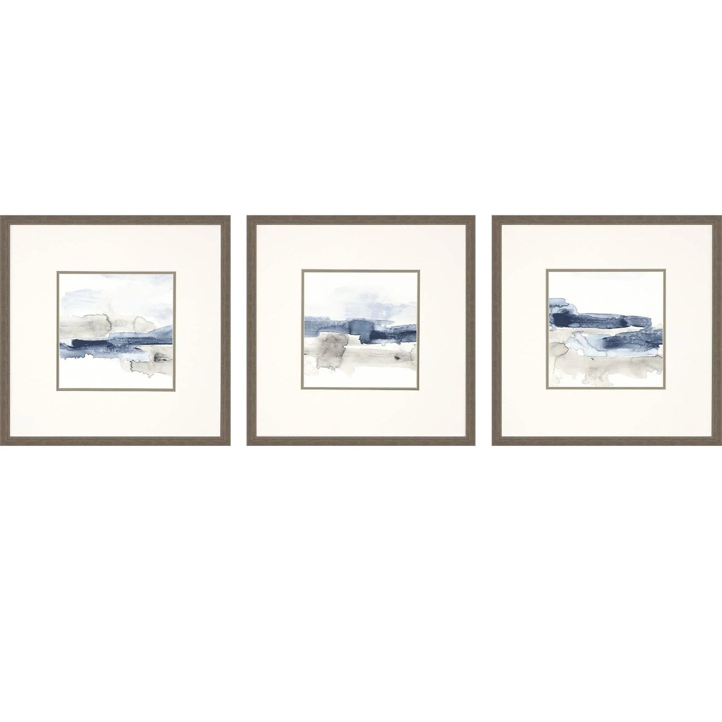 Shoreline I Brushed Framed Wall Art 3PC