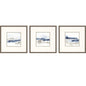 Shoreline I Brushed Framed Wall Art 3PC