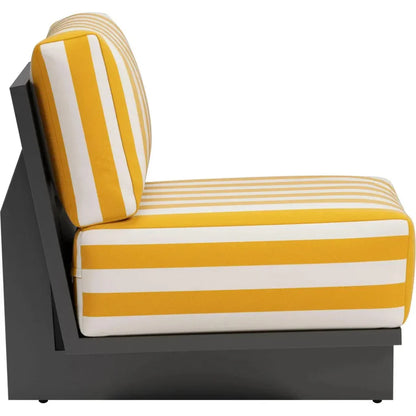 Shoreline Yellow & Black Accent Chair-Outdoor Accent Chairs-Zuo Modern-LOOMLAN