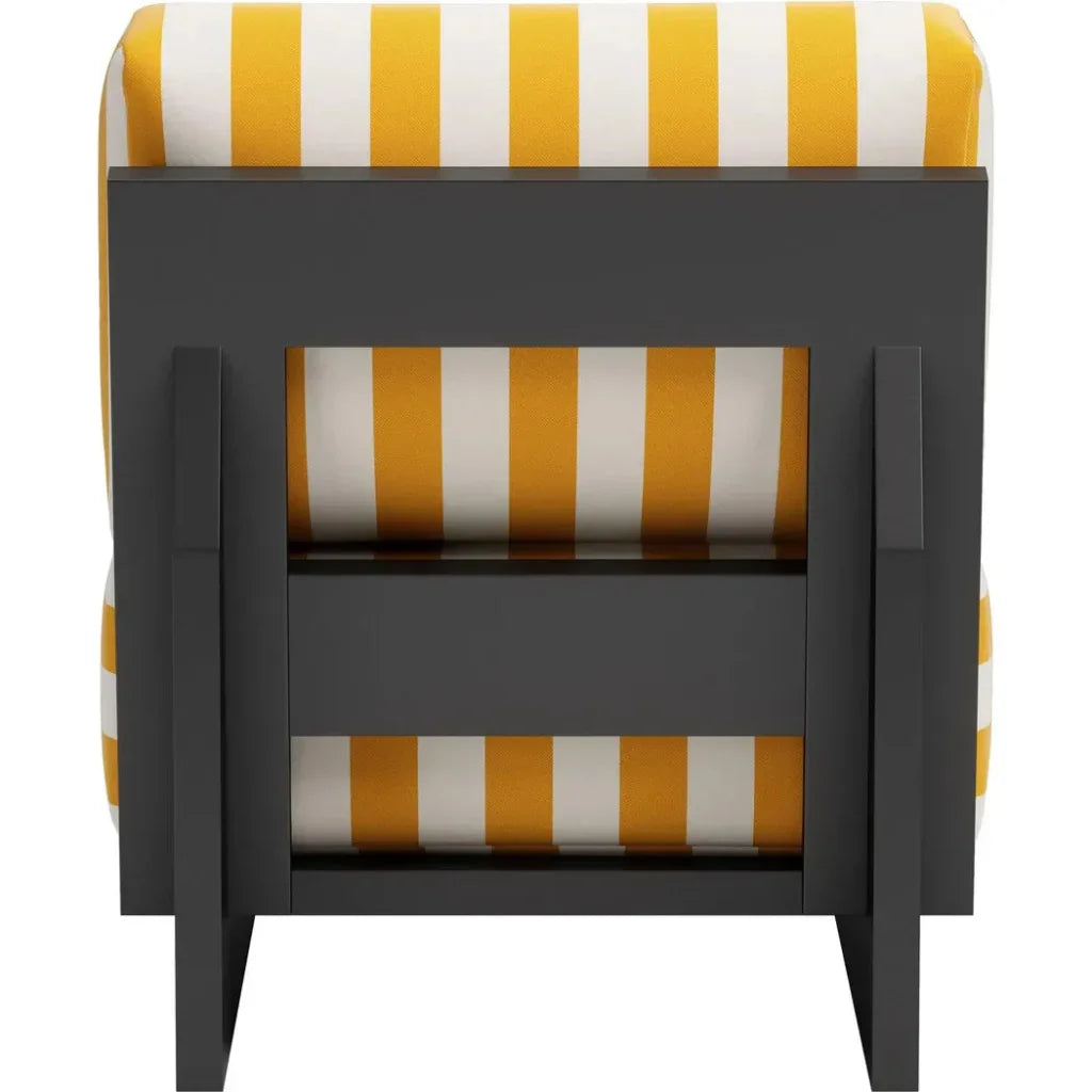 Shoreline Yellow & Black Accent Chair-Outdoor Accent Chairs-Zuo Modern-LOOMLAN