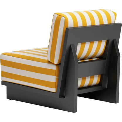 Shoreline Yellow & Black Accent Chair-Outdoor Accent Chairs-Zuo Modern-LOOMLAN