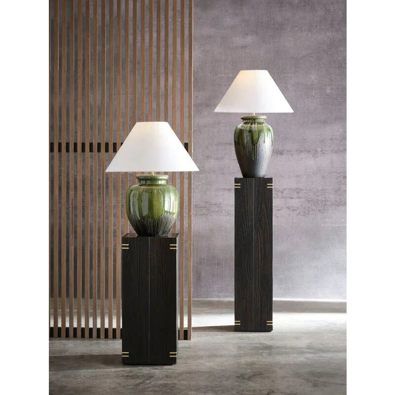 Shou Sugi Ban Modern Black Pedestal - LOOMLAN - Wildwood - Side Tables