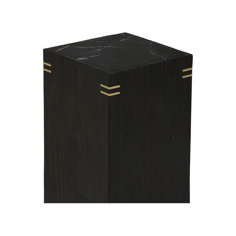Shou Sugi Ban Modern Black Pedestal - LOOMLAN - Wildwood - Side Tables