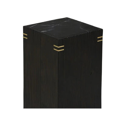 Shou Sugi Ban Modern Black Pedestal - LOOMLAN - Wildwood - Side Tables