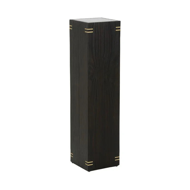 Shou Sugi Ban Modern Black Pedestal - LOOMLAN - Wildwood - Side Tables