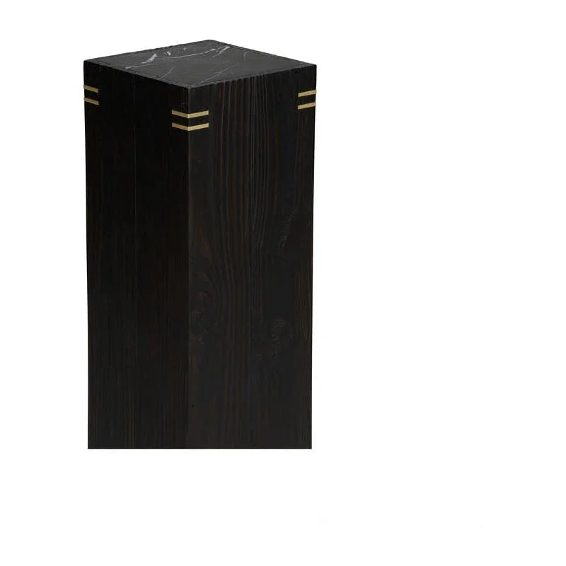 Shou Sugi Ban Modern Black Pedestal - LOOMLAN - Wildwood - Side Tables