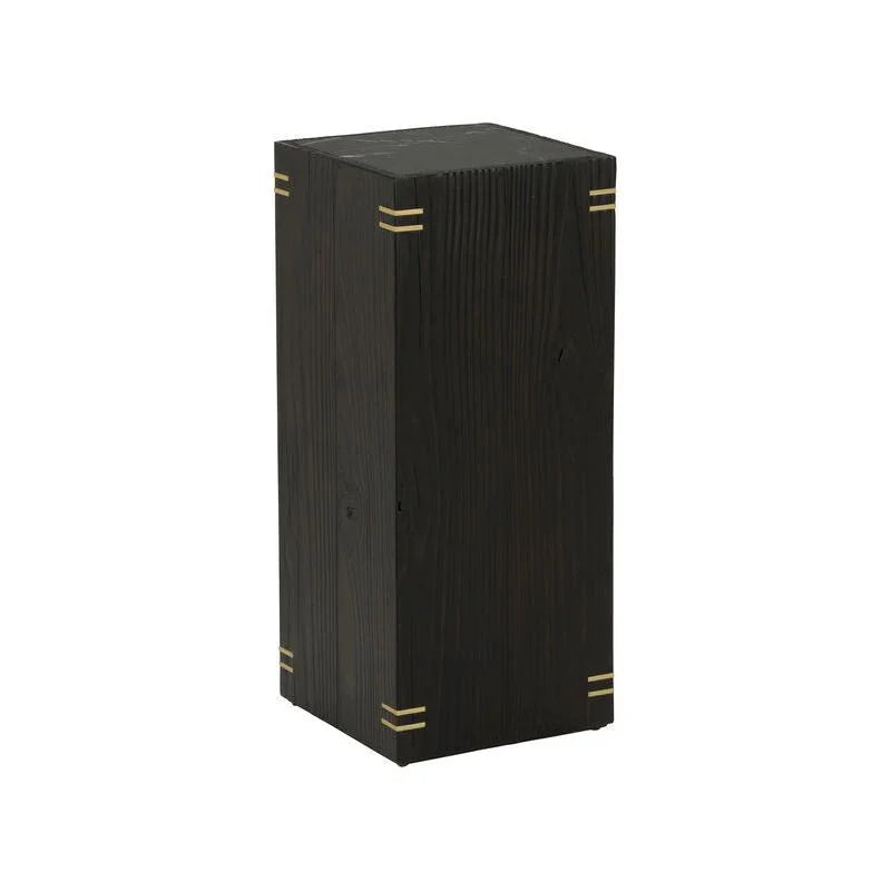 Shou Sugi Ban Modern Black Pedestal - LOOMLAN - Wildwood - Side Tables