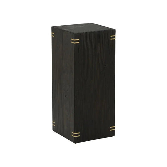 Shou Sugi Ban Modern Black Pedestal - LOOMLAN - Wildwood - Side Tables