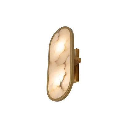 Sidra Sconce Alabaster Wall Light Antique Brass - LOOMLAN - SUNPAN - Wall Sconces