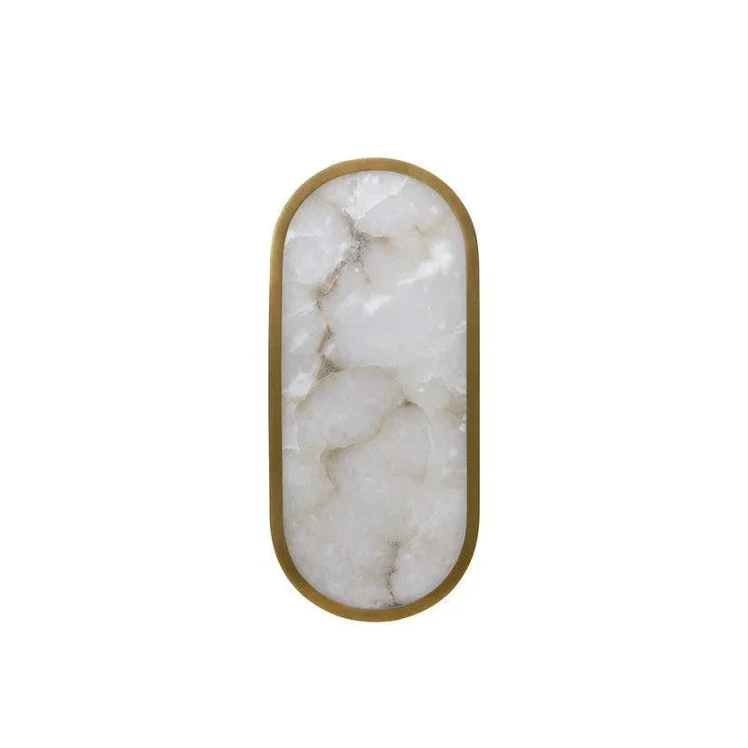 Sidra Sconce Alabaster Wall Light Antique Brass - LOOMLAN - SUNPAN - Wall Sconces