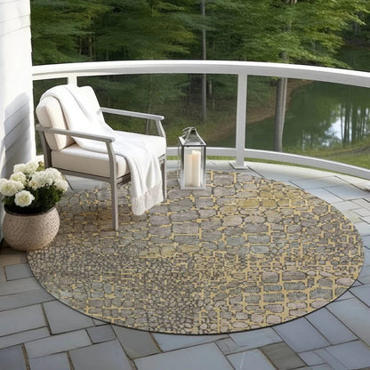 Siena Gold Washable Indoor-Outdoor Rug-Outdoor Rugs-LOOMLAN Rugs-LOOMLAN