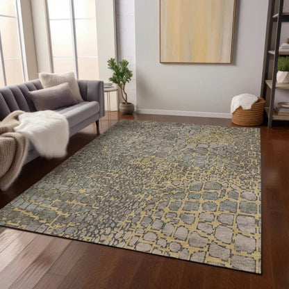 Siena Gold Washable Indoor-Outdoor Rug-Outdoor Rugs-LOOMLAN Rugs-LOOMLAN