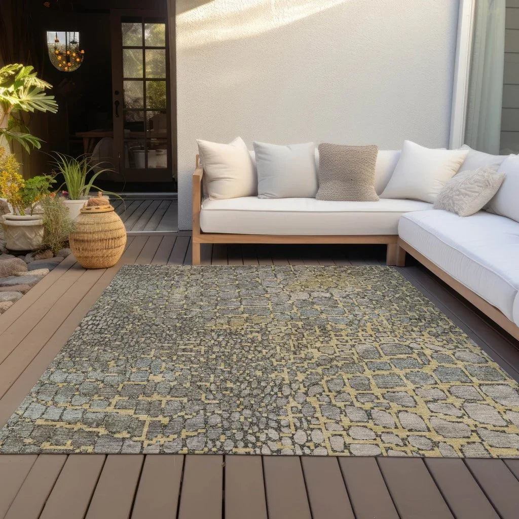 Siena Gold Washable Indoor-Outdoor Rug-Outdoor Rugs-LOOMLAN Rugs-LOOMLAN