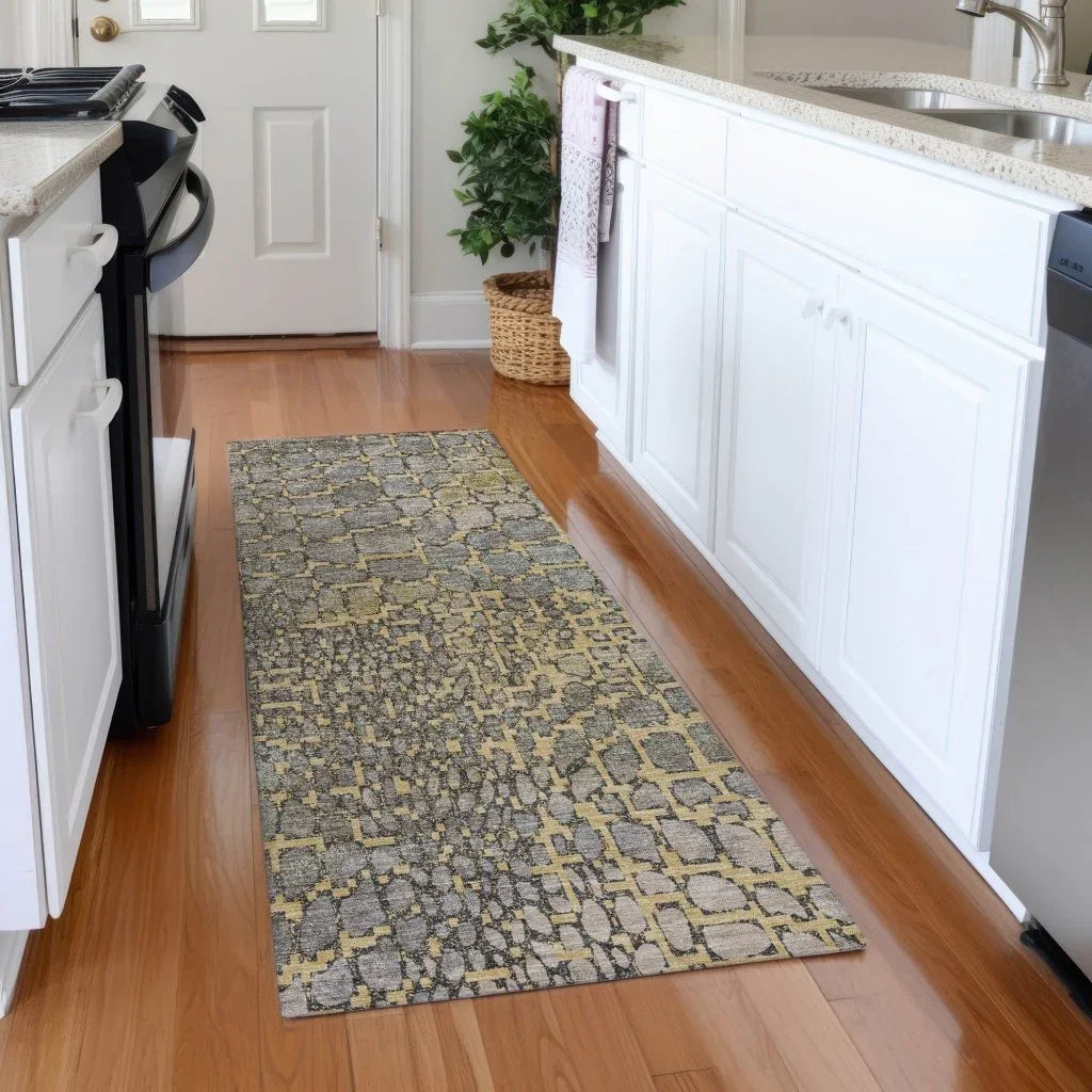 Siena Gold Washable Indoor-Outdoor Rug-Outdoor Rugs-LOOMLAN Rugs-LOOMLAN