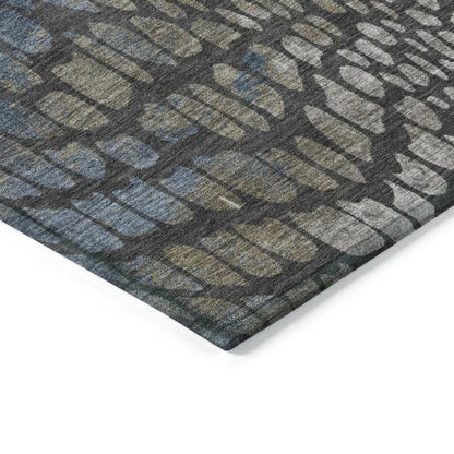 Siena Gray Washable Indoor-Outdoor Rug-Outdoor Rugs-LOOMLAN Rugs-LOOMLAN