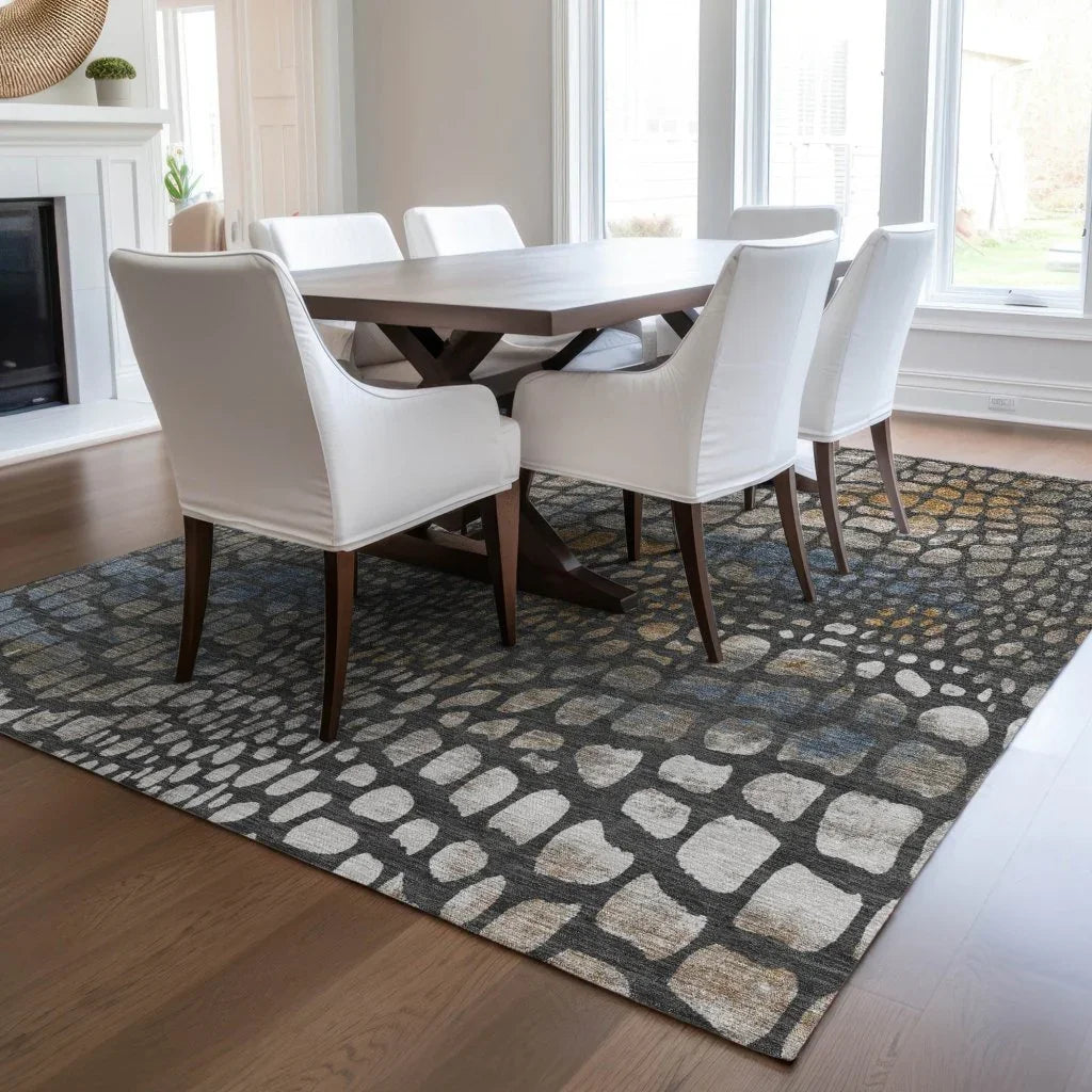 Siena Gray Washable Indoor-Outdoor Rug-Outdoor Rugs-LOOMLAN Rugs-LOOMLAN