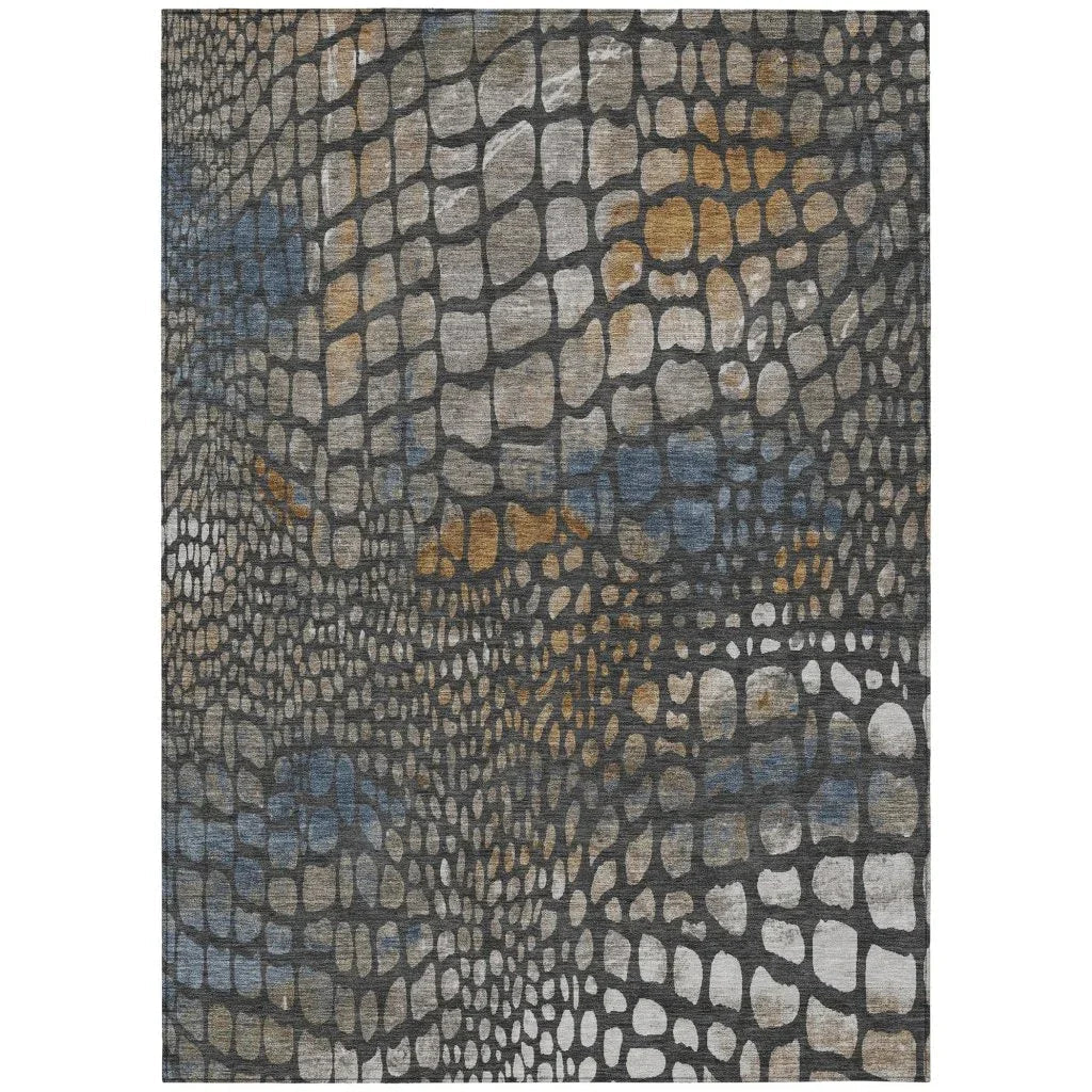 Siena Gray Washable Indoor-Outdoor Rug-Outdoor Rugs-LOOMLAN Rugs-2'6" x 3'10"-LOOMLAN