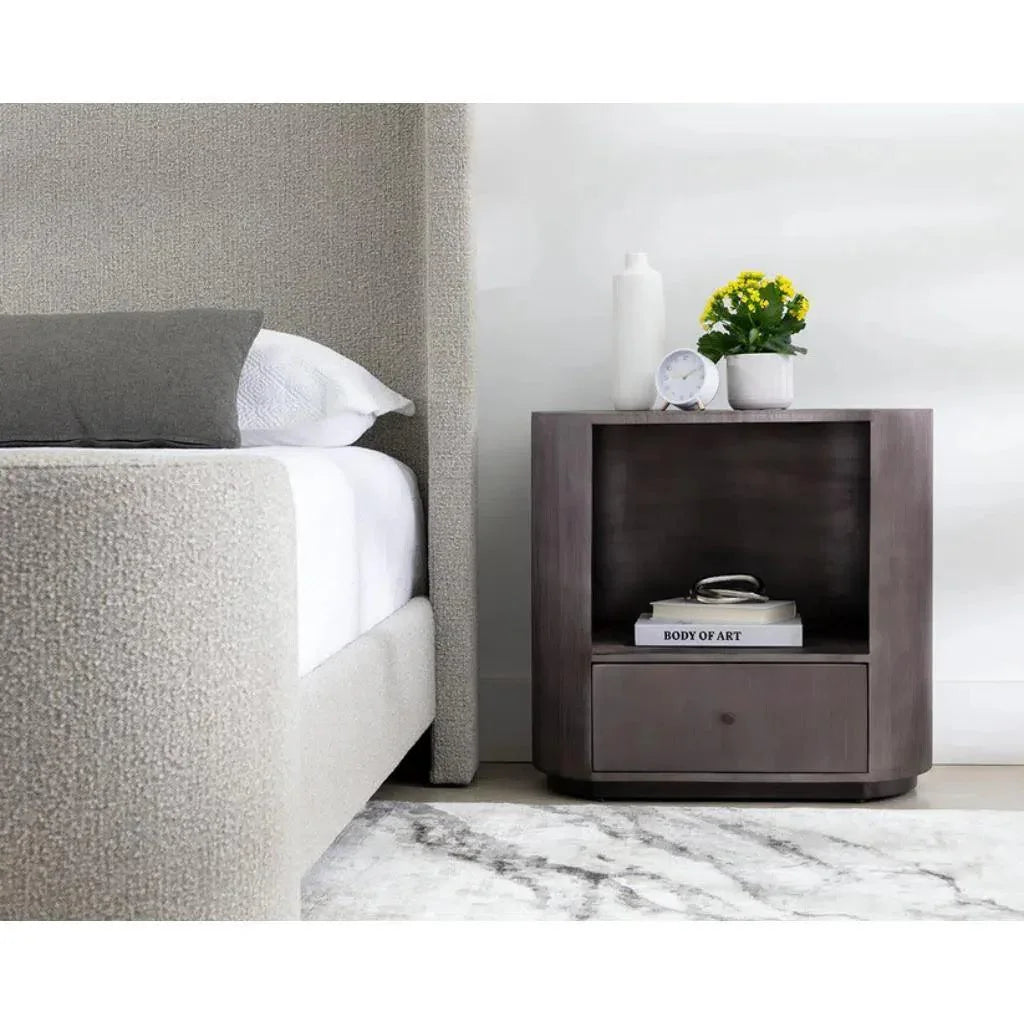 Siena Hand Etched Metal Modern Nightstand - LOOMLAN - SUNPAN - Nightstands
