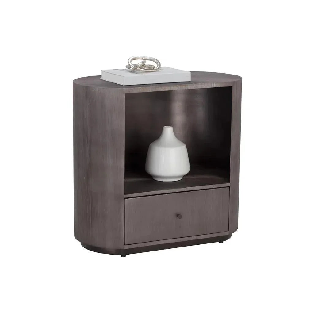 Siena Hand Etched Metal Modern Nightstand - LOOMLAN - SUNPAN - Nightstands