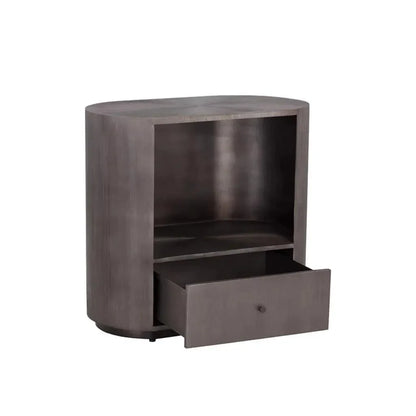 Siena Hand Etched Metal Modern Nightstand - LOOMLAN - SUNPAN - Nightstands