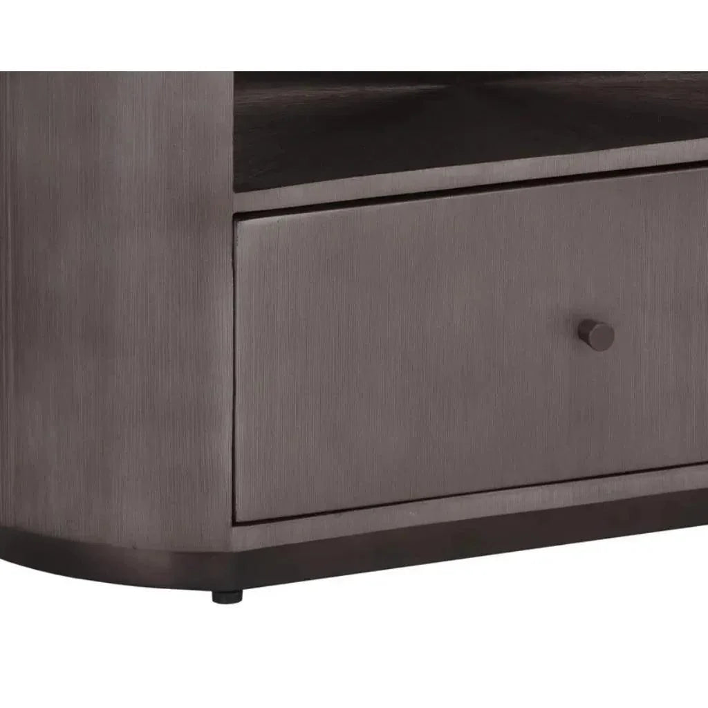Siena Hand Etched Metal Modern Nightstand - LOOMLAN - SUNPAN - Nightstands