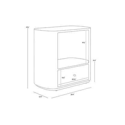 Siena Hand Etched Metal Modern Nightstand - LOOMLAN - SUNPAN - Nightstands