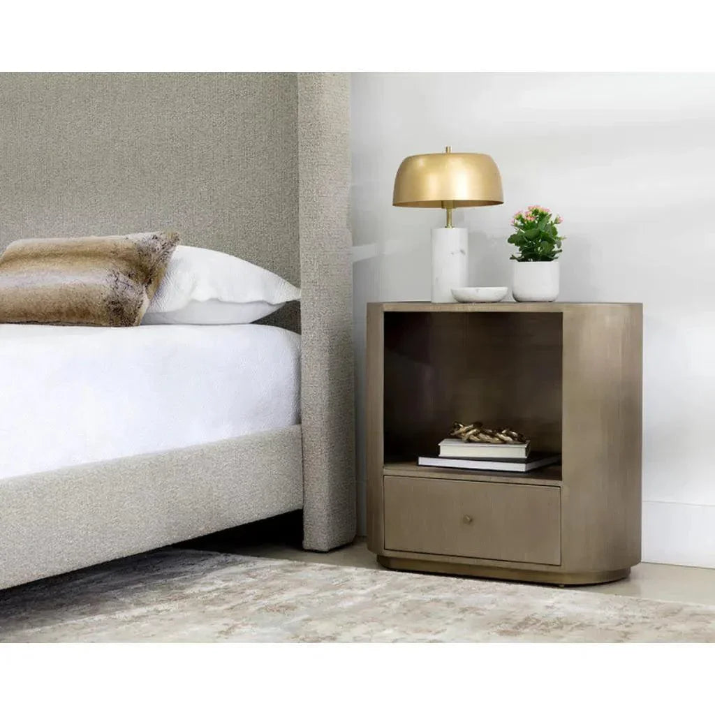 Siena Hand Etched Metal Modern Nightstand - LOOMLAN - SUNPAN - Nightstands