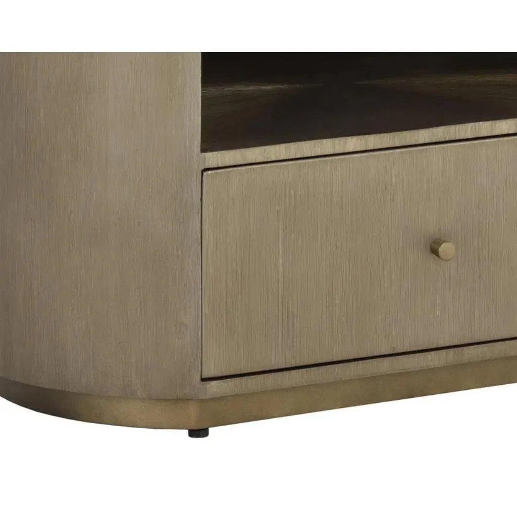 Siena Hand Etched Metal Modern Nightstand - LOOMLAN - SUNPAN - Nightstands
