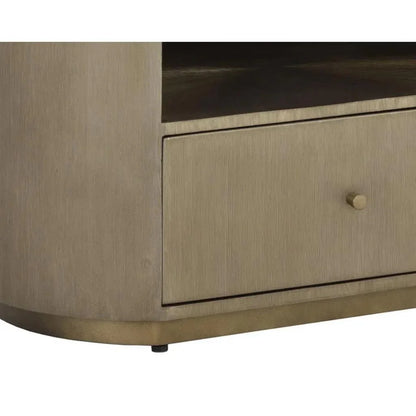 Siena Hand Etched Metal Modern Nightstand - LOOMLAN - SUNPAN - Nightstands