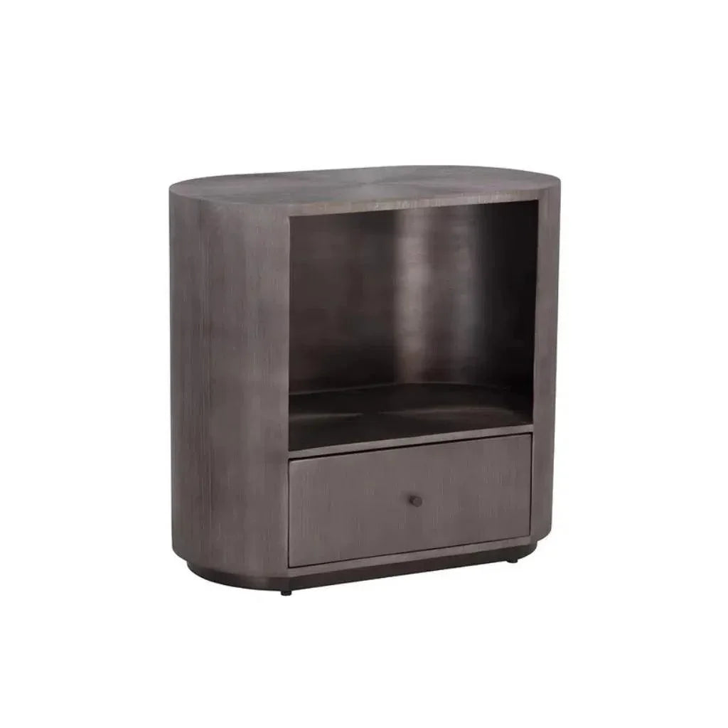 Siena Hand Etched Metal Modern Nightstand - LOOMLAN - SUNPAN - Nightstands