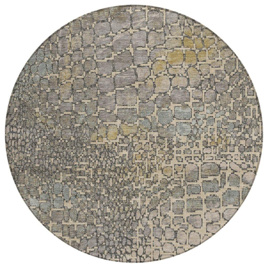 Siena Ivory Washable Indoor-Outdoor Rug-Outdoor Rugs-LOOMLAN Rugs-8' x 8'-LOOMLAN