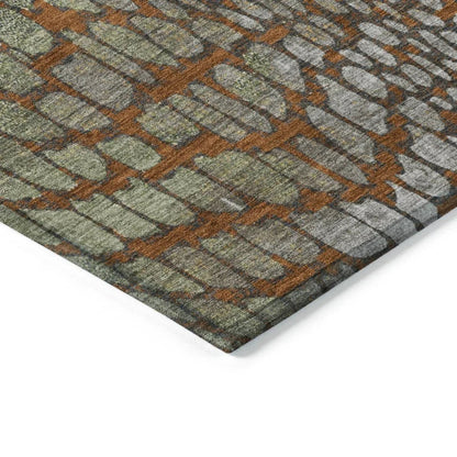 Siena Orange Washable Indoor-Outdoor Rug-Outdoor Rugs-LOOMLAN Rugs-LOOMLAN