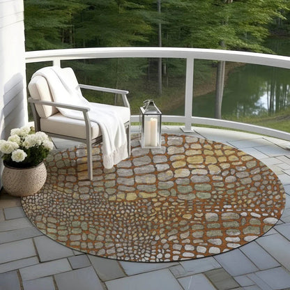 Siena Orange Washable Indoor-Outdoor Rug-Outdoor Rugs-LOOMLAN Rugs-LOOMLAN